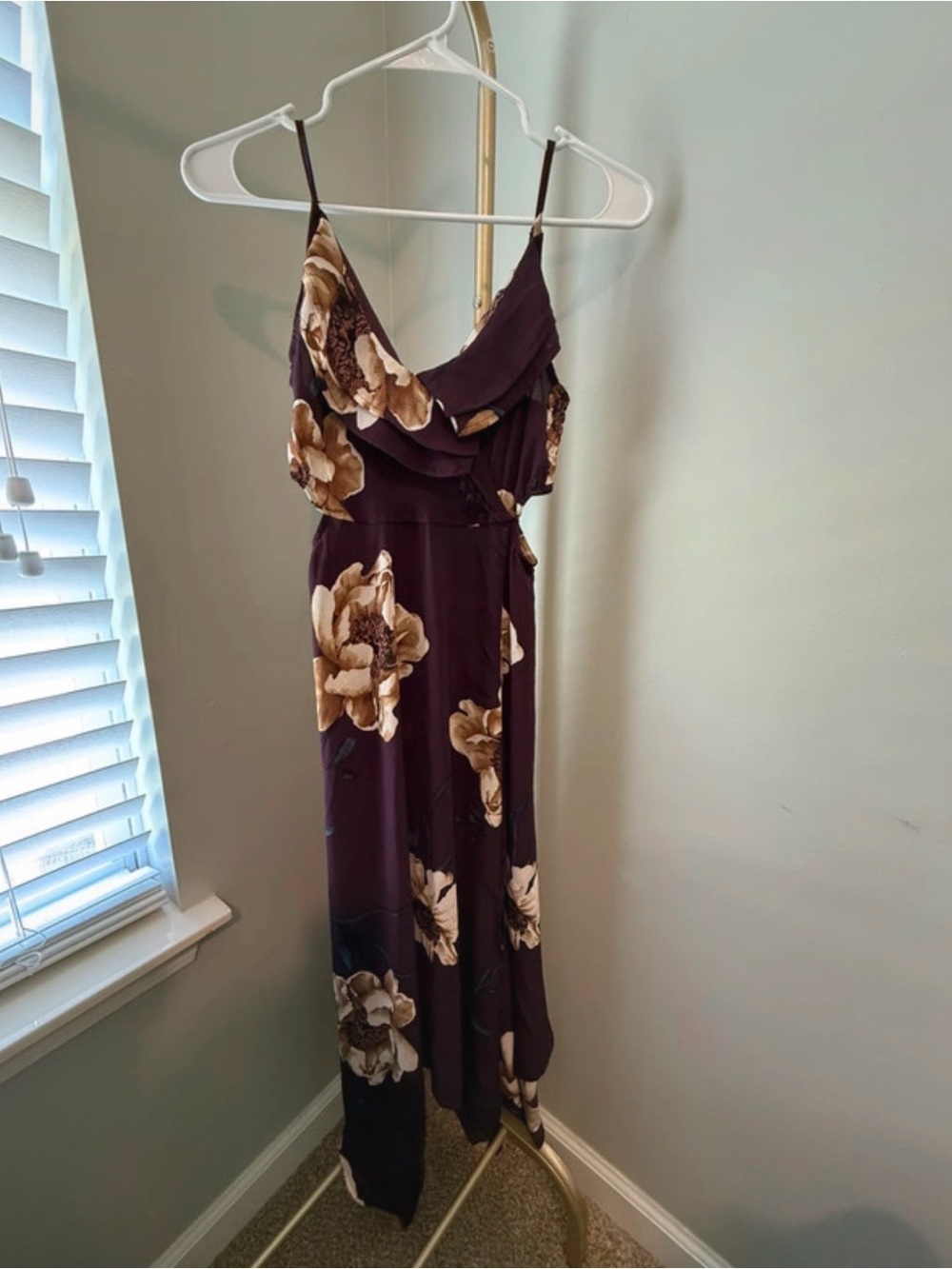 Inspired Hearts Plum Floral Maxi Dress - Size Medium - Worn Once